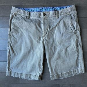Tommy Bahama Cotton Shorts Mens Flat Front Basic Khaki Preppy Tan Chino 36